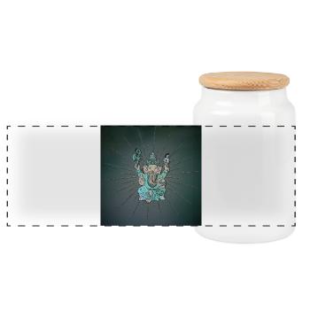 Éléphant indien Ganesha. - Boîte à biscuits avec couvercle en bois - blanc - Devant