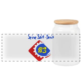 Seine Saint Denis - Panoramic Cookie Jar with Wooden Lid - white - Front