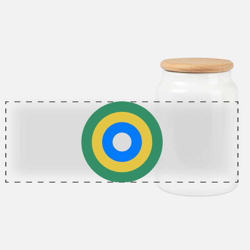 Evil-Eye Focus - Panoramic Cookie Jar with Wooden Lid - white