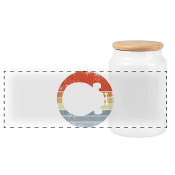 Skateboard Retro - Panorama Keksdose mit Holzdeckel - Weiß - Vorne