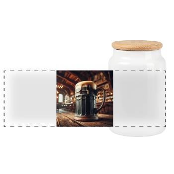 Corpulent - Boîte à biscuits avec couvercle en bois - blanc - Devant