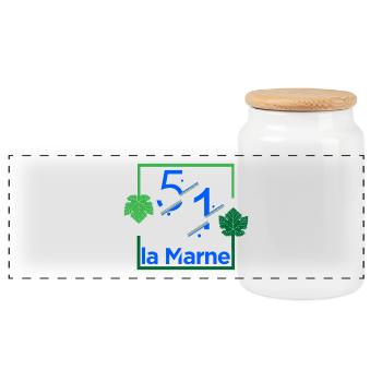 La Marne - Boîte à biscuits avec couvercle en bois - blanc - Devant