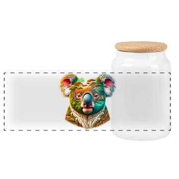 Koala - Panorama Keksdose mit Holzdeckel - Weiß - Vorne