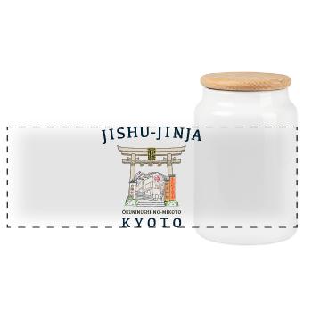 Kyoto in Japan, Jishu-Jinja, Kami für Liebe, Torii - Panorama Keksdose mit Holzdeckel - Weiß - Vorne