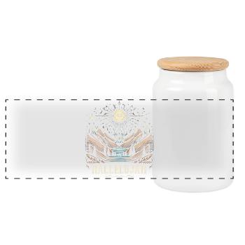 Hallelujah Berglandschaft Sternenhimmel - Panorama Keksdose mit Holzdeckel - Weiß - Vorne