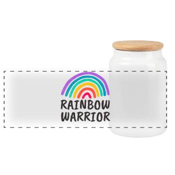 Rainbow Warrior - Panorama Keksdose mit Holzdeckel - Weiß - Vorne