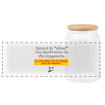 Quand tu râles - Boîte à biscuits avec couvercle en bois - blanc - Devant