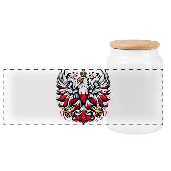 Polen Polska polnisch rot weiß Geschenk - Panorama Keksdose mit Holzdeckel - Weiß - Vorne