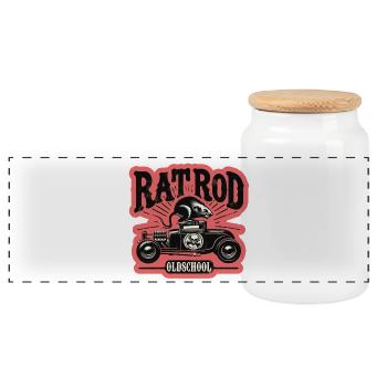 Chemise Ratsking Ratlook – Style rustique personnalisé - Boîte à biscuits avec couvercle en bois - blanc - Devant