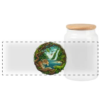 Island - Panoramic Cookie Jar with Wooden Lid - white - Front