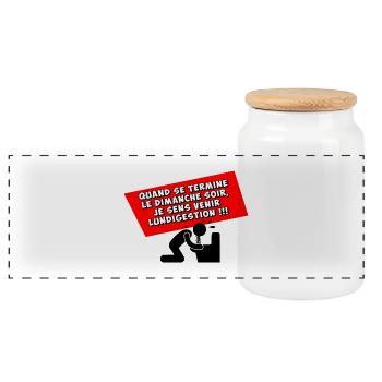 Mondaymanagement - Panoramic Cookie Jar with Wooden Lid - white - Front