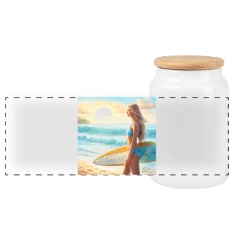 Mädchen Action Surf Point Break 2 - Panorama Keksdose mit Holzdeckel - Weiß - Vorne