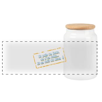 We don't care and it feels good - Panoramic Cookie Jar with Wooden Lid - white - Front