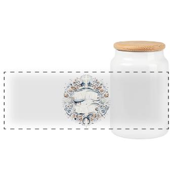 Faith Over Fear Emblem - Panoramic Cookie Jar with Wooden Lid - white - Front