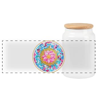 Souls Lotus - Sonja Ariel von Staden - Panoramic Cookie Jar with Wooden Lid - white - Front