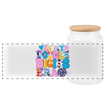 In My Double Digits Era Funny 10th Birthday Girl - Panoramic Cookie Jar with Wooden Lid - white - Front