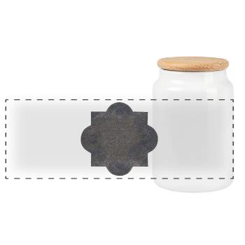 Grabsteine, inschrift, gothic motiv, verschenken - Panorama Keksdose mit Holzdeckel - Weiß - Vorne