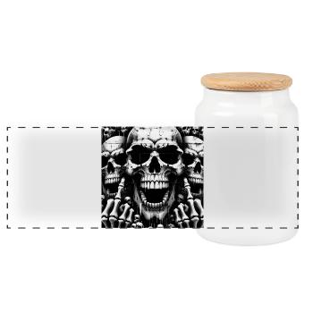 Digitus impudicus > Rock and Roll > - Boîte à biscuits avec couvercle en bois - blanc - Devant