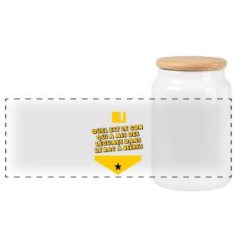 Qui a mis des légumes dans le bac à bières ? - Boîte à biscuits avec couvercle en bois - blanc - Devant