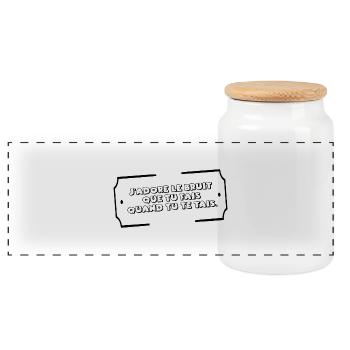 I love the noise you make when you're quiet - Panoramic Cookie Jar with Wooden Lid - white - Front