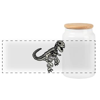 Fossile de dinosaure squelette de dinosaure Tyrannosaurus Rex Dino - Boîte à biscuits avec couvercle en bois - blanc - Devant