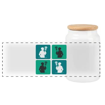 Lacrosse Design - Panorama Keksdose mit Holzdeckel - Weiß - Vorne