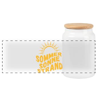 Summer, sun, beach and sea - Panoramic Cookie Jar with Wooden Lid - white - Front