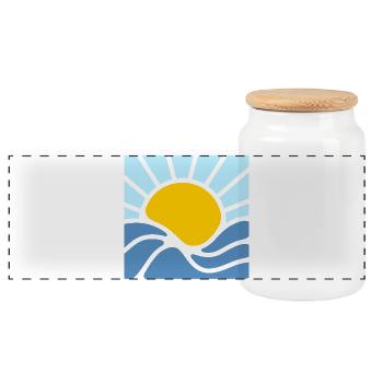 Soleil, été et mer - Boîte à biscuits avec couvercle en bois - blanc - Devant