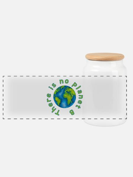 Es gibt keinen Planeten B - Panorama Keksdose mit Holzdeckel - Weiß