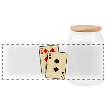 Poker Jeu de cartes Jeux de hasard Casino Poker Round - Boîte à biscuits avec couvercle en bois - blanc - Devant