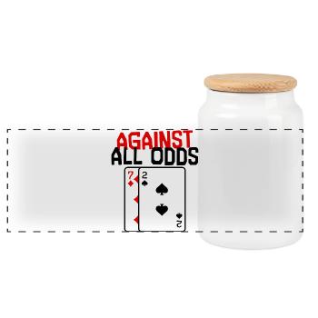 Casino Statement Jeu de cartes de poker Jeux d’argent - Boîte à biscuits avec couvercle en bois - blanc - Devant