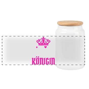 Königin Poker Statement Casino Profispieler Zocken - Panorama Keksdose mit Holzdeckel - Weiß - Vorne