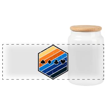 Poker Jeu de cartes Casino Poker Jeux d’argent - Boîte à biscuits avec couvercle en bois - blanc - Devant