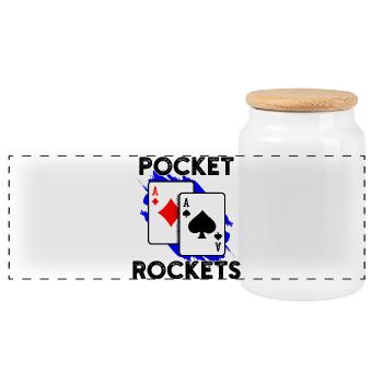 Jeux de casino Poker Jeu de cartes Déclaration Jackpot - Boîte à biscuits avec couvercle en bois - blanc - Devant