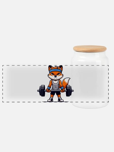 Fit Fox: Pumpeisen mit maßgeschneiderter Intensität - Panorama Keksdose mit Holzdeckel - Weiß