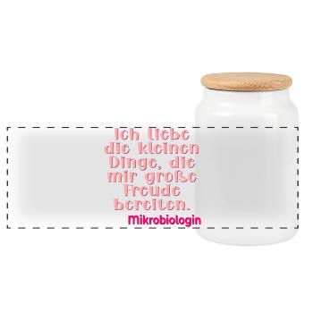 MIKROBIOLOGIN - Panorama Keksdose mit Holzdeckel - Weiß - Vorne