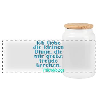 Beruf Mikrobiologe BIOLOGIE - Panorama Keksdose mit Holzdeckel - Weiß - Vorne