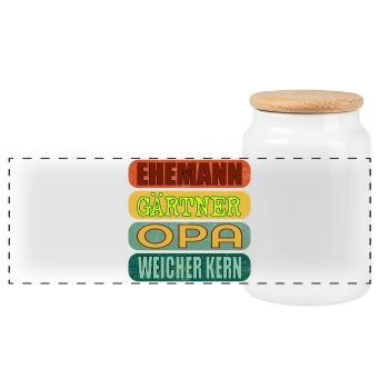 VATERTAG OPA GÄRTNER - Panorama Keksdose mit Holzdeckel - Weiß - Vorne