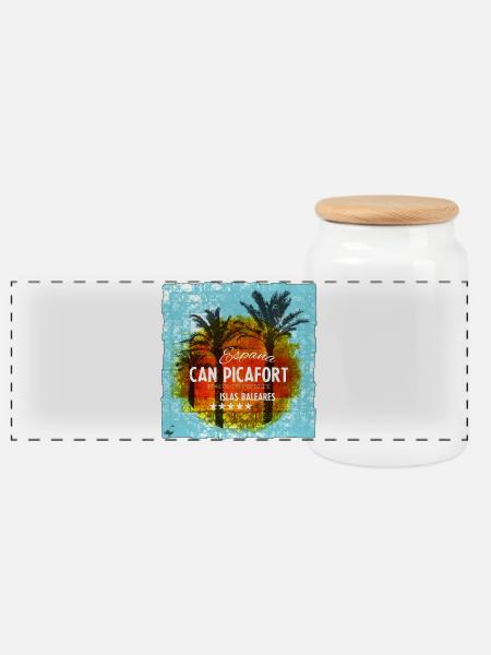 Can Picafort - Panorama Keksdose mit Holzdeckel - Weiß
