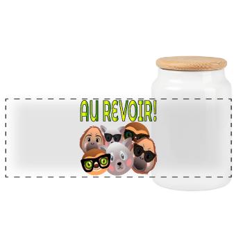 Au Revoir Collègues - Boîte à biscuits avec couvercle en bois - blanc - Devant