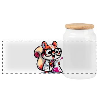 Chimiste Coon : le génie du laboratoire - Boîte à biscuits avec couvercle en bois - blanc - Devant