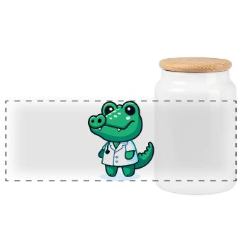 Doc Gator: Der Heiler des Sumpflandes - Panorama Keksdose mit Holzdeckel - Weiß - Vorne