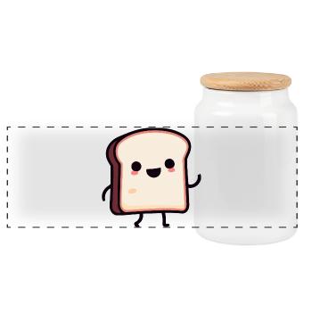 Toasty Buddy: Die lächelnde Scheibe - Panorama Keksdose mit Holzdeckel - Weiß - Vorne