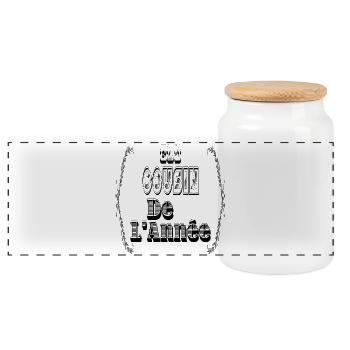 Elu Cousin Année - Boîte à biscuits avec couvercle en bois - blanc - Devant
