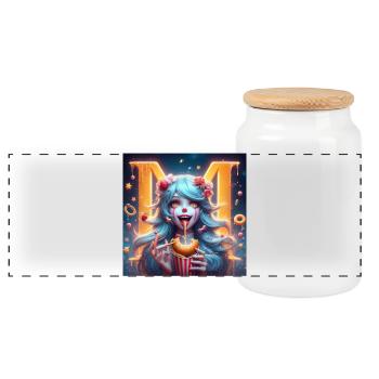 Clown Sweet Tooth 3D - Boîte à biscuits avec couvercle en bois - blanc - Devant