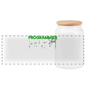 Programmierer Developer Code Statement Skripting - Panorama Keksdose mit Holzdeckel - Weiß - Vorne
