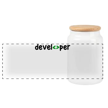 Developer Spruch Coden Softwareentwickler Nerd - Panorama Keksdose mit Holzdeckel - Weiß - Vorne
