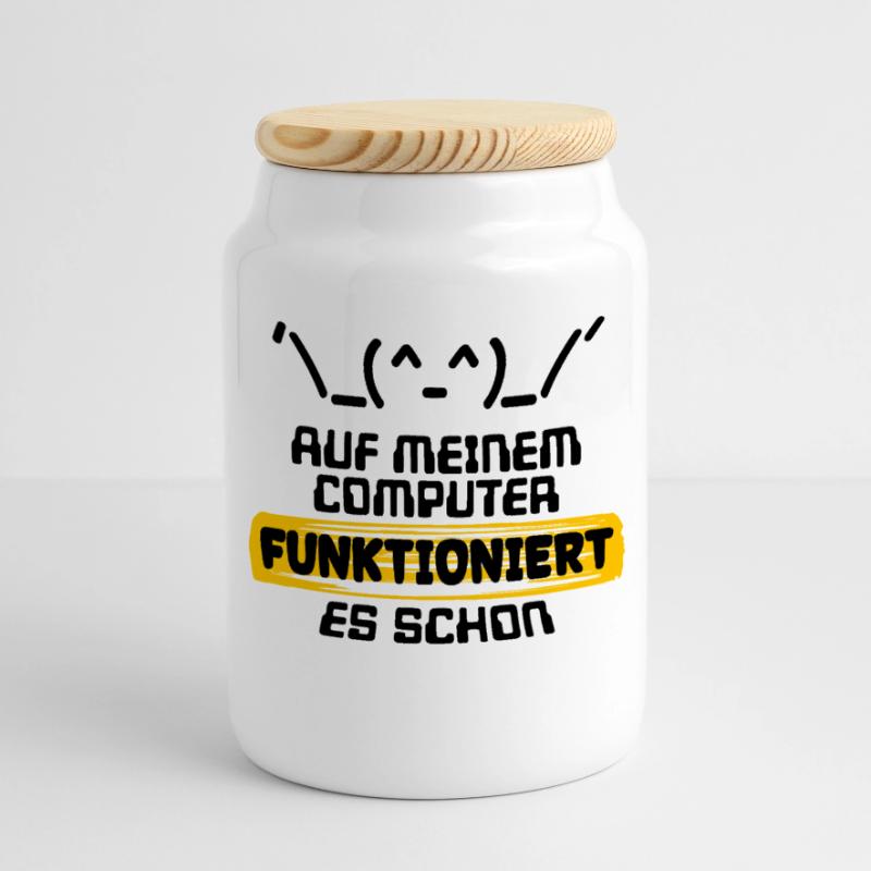 Developer Statement Code Skripting Programmierer Panorama Keksdose mit Holzdeckel