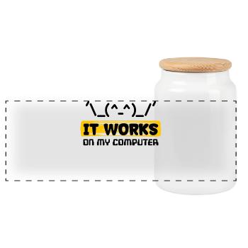 Déclaration du développeur Coden Scripting Computer Geek - Boîte à biscuits avec couvercle en bois - blanc - Devant