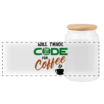 Code Statement Developer Computerfreak Informatik - Panorama Keksdose mit Holzdeckel - Weiß - Vorne
